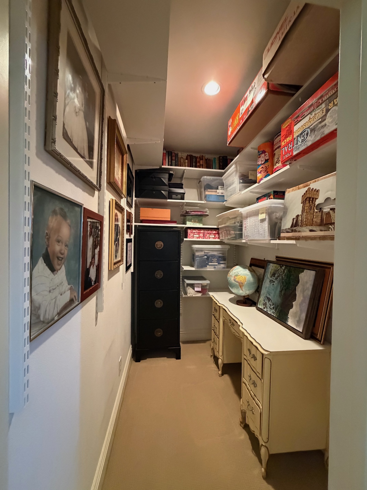 Storage room after